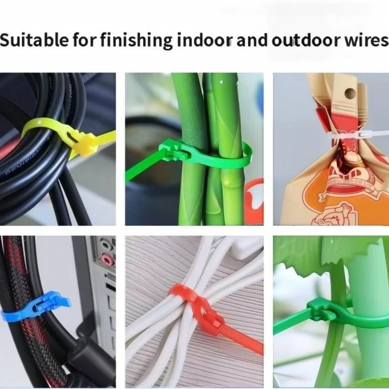 UV Heat Resistant Reusable Releasable Nylon Cable Zip Ties Multi Color  Outdoor Garden Automotive Wire Cord Bundling Fastener