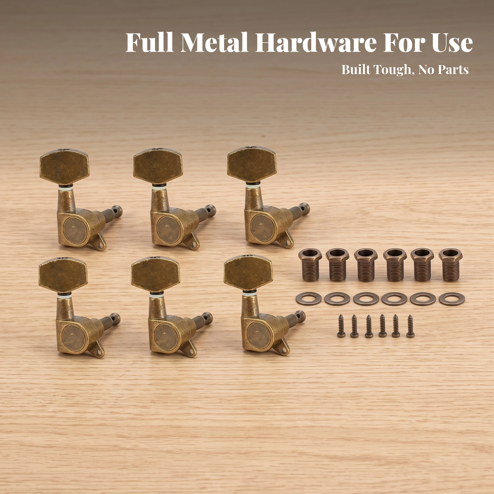 6 Pieces Guitar Tuning Pegs Vintage-Style Inline Guitar Tuners Inline Machine Heads Accurate Hardware Quick for Guitarists view 5