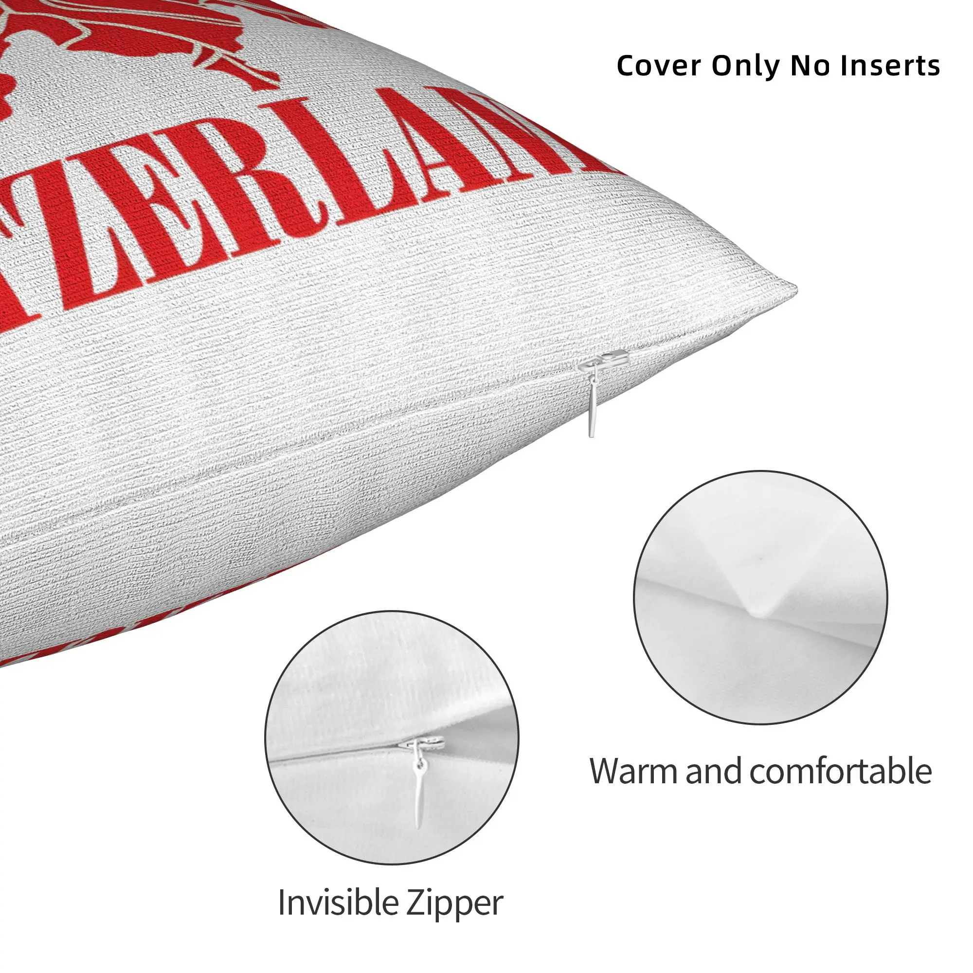 Printed Switzerland Map Mountains Alps Pillowcase Fabric Cushion Cover Decoration Since 1291 Suisse Pillow Case Cover Zippered