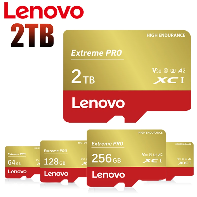 Lenovo-tarjeta de memoria Micro TF Clase 10 para teléfono Ps5, tarjeta SD de alta velocidad de 2TB, 1TB, 512GB, 256GB, 128GB, TF/SD