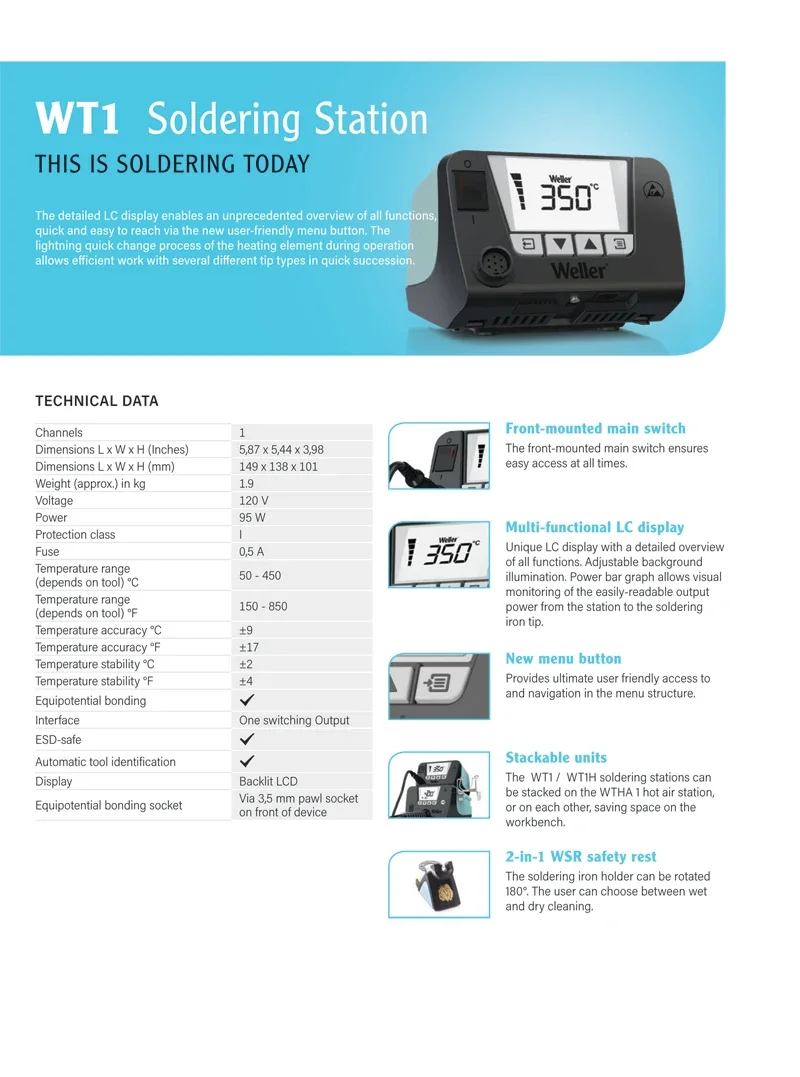 Weller WT1014 1-Channel Soldering Station 80W