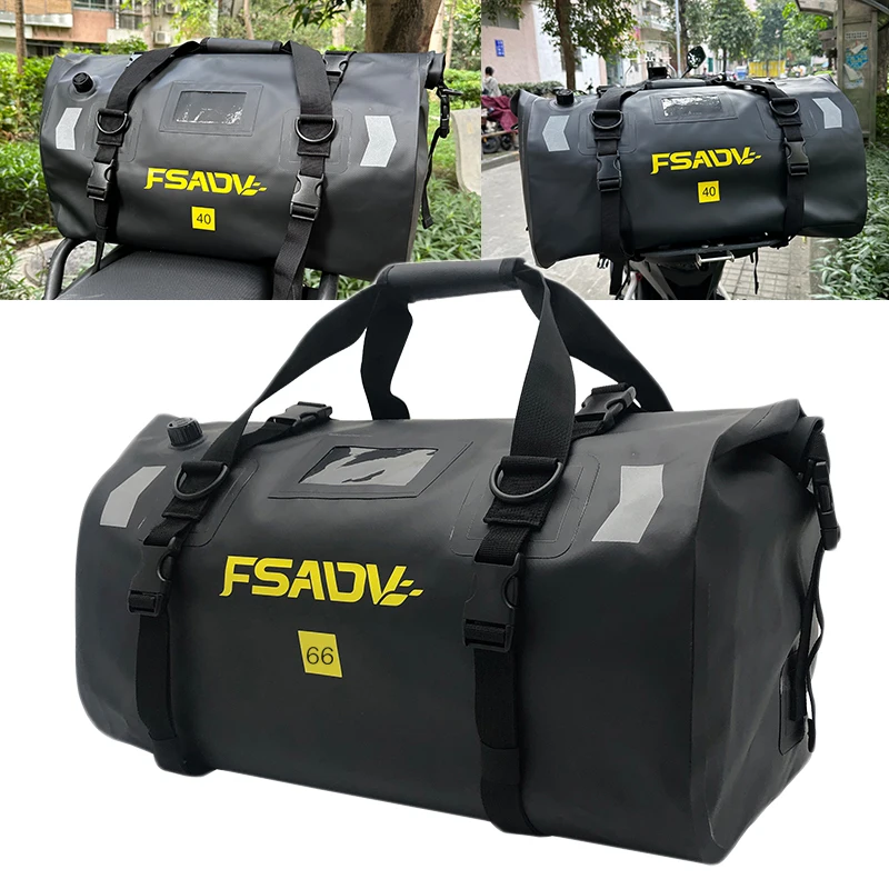 40L/66L Motorcycle Waterproof Tail Bag Travel Outdoor Dry Luggage Roll Pack Bag For Yamaha Tenere700 / XTZ700 TENERE700