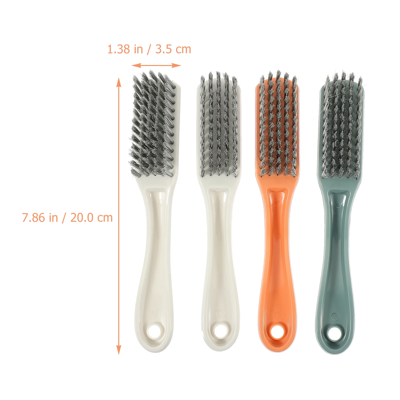

4pcs Long H Cleaning Brush for Clothes Shoes Sink Bathtub Multi Functional Home Kitchen Use Nylon Wool Plastic