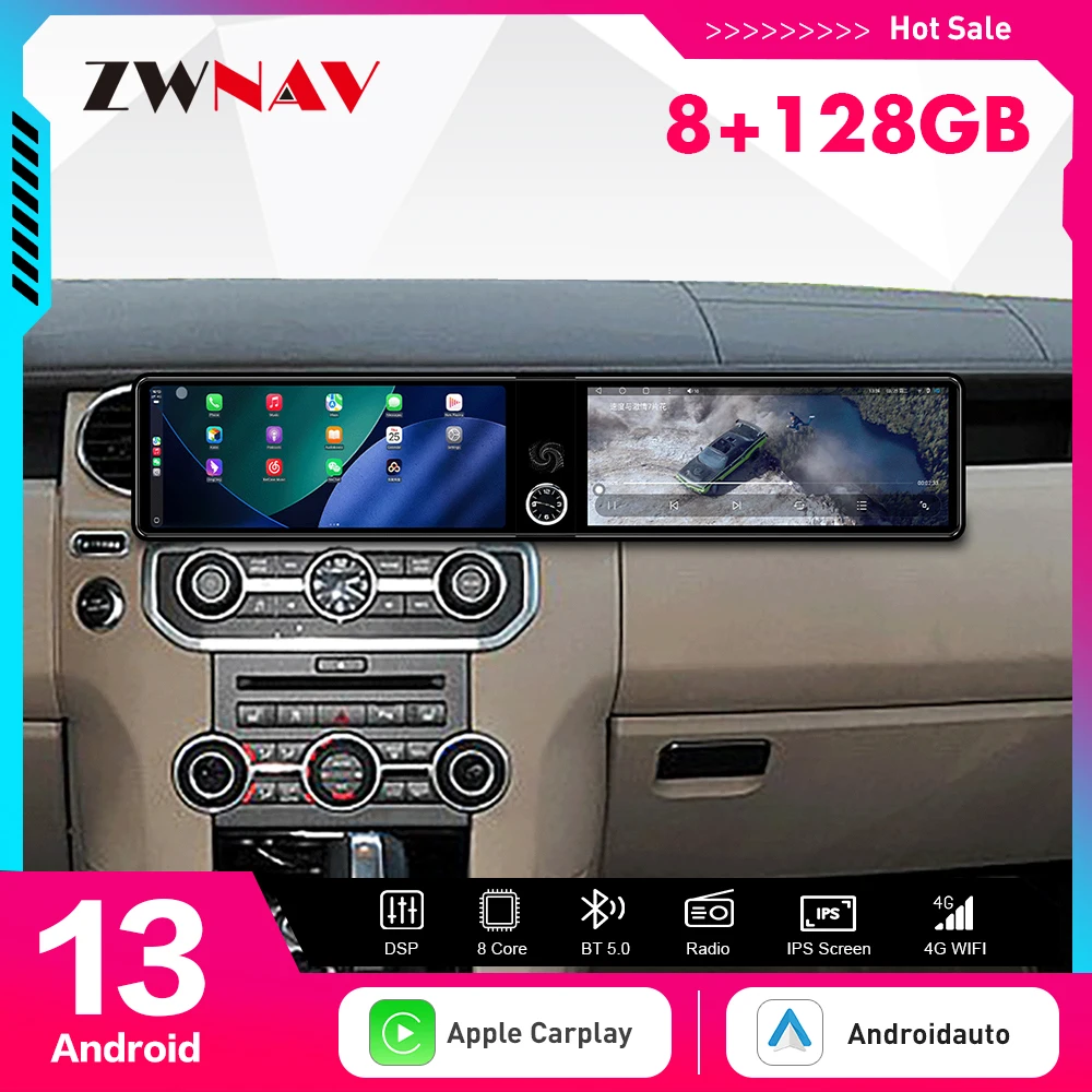 

Dual Screen 12.3inch Qualcomm For Land Rover Discovery 4 2010-2011 Android 13 Car Radio Multimedia Player GPS Navigation