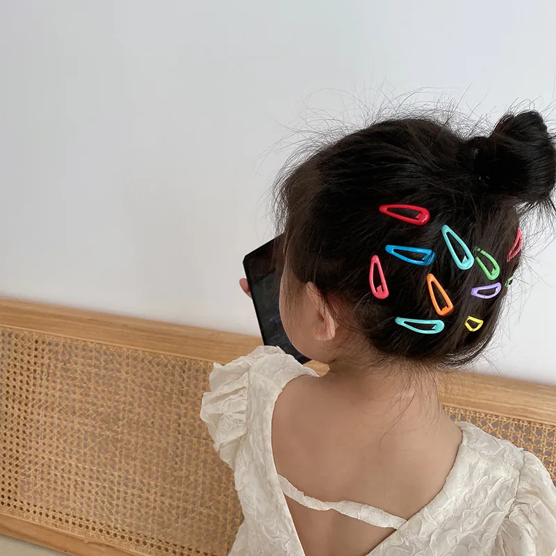 10/20/30/40 New Girls Cute Colorful Waterdrop Shape Hairpins Sweet Hair Clips Kids Barrettes Slid Clip Fashion Hair Accessories