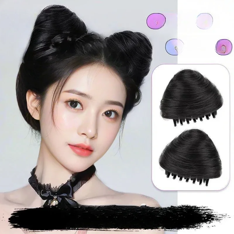 Cat's ears (Steamed cat-ear shaped bread) Wig Cute Female Double Grab Ball Hair Bag