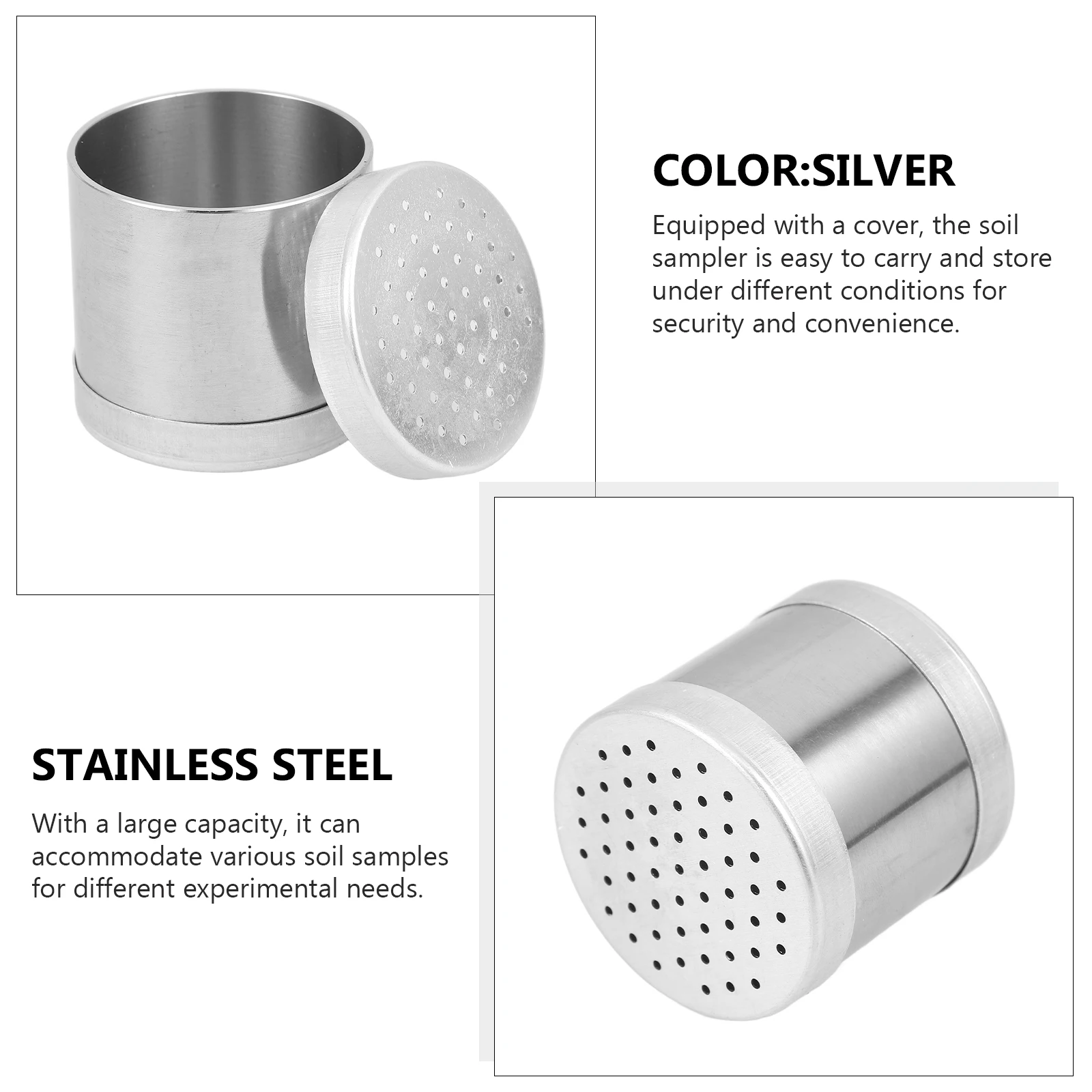 Soil Sampler Stainless Steel Large Capacity Sampling Container Accurate Soil Test Tool for Lawn Garden Farm Agriculture