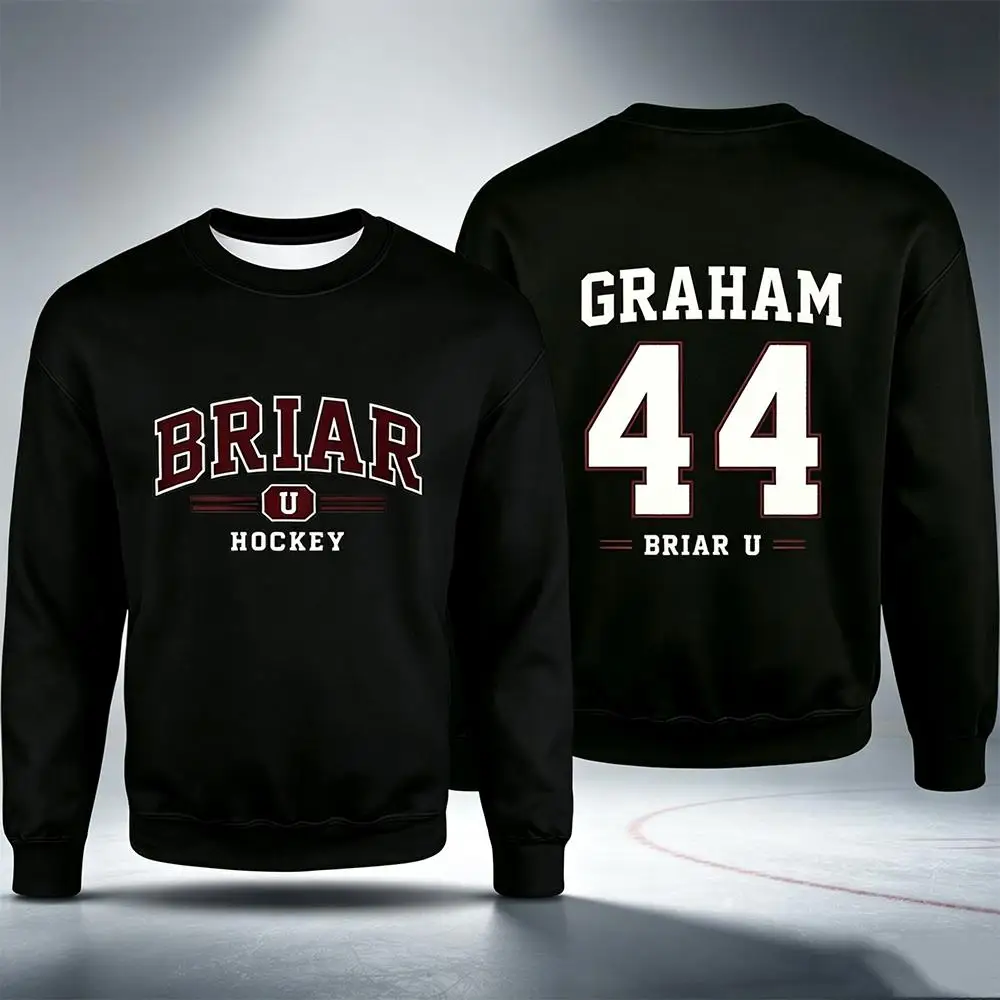 2026 Hot Off Campus Briar University Hockey Sweatshirt Vintage Graham 44 Cosplay Crew Neck Pullover Unisex Casual Streetwear Top