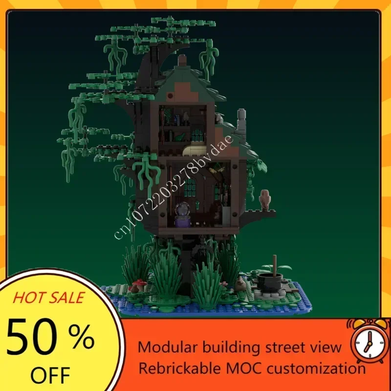 830PCS Witch's Swamp Tree House DIY Assembly Model Toy - Creative Street View Modular MOC Custom Architecture Puzzle Gift