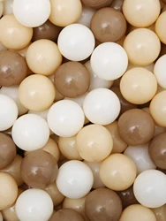 5.5CM 100pcs Soft Ball Pit Balls Crush Proof Plastic Balls With Reusable Net Bag for Kids Coffee Beige Cream Brown Mix Colours