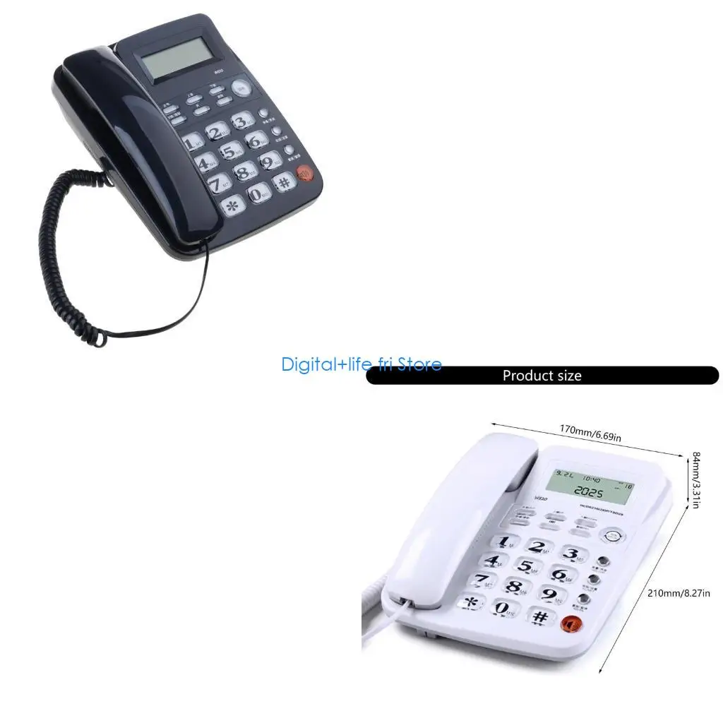 E06D Fixed Line Telephone For Office Use With Large Number Pad And Call Identification