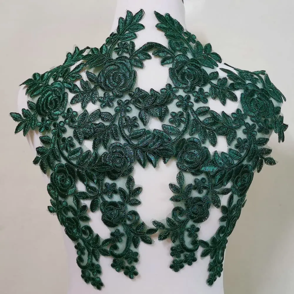 4 szt. Koronkowe naszywki z haftem kwiatowym, aplikacje do szycia, naprawy, dodatki do sukni ślubnej, DIY, 36*14 cm