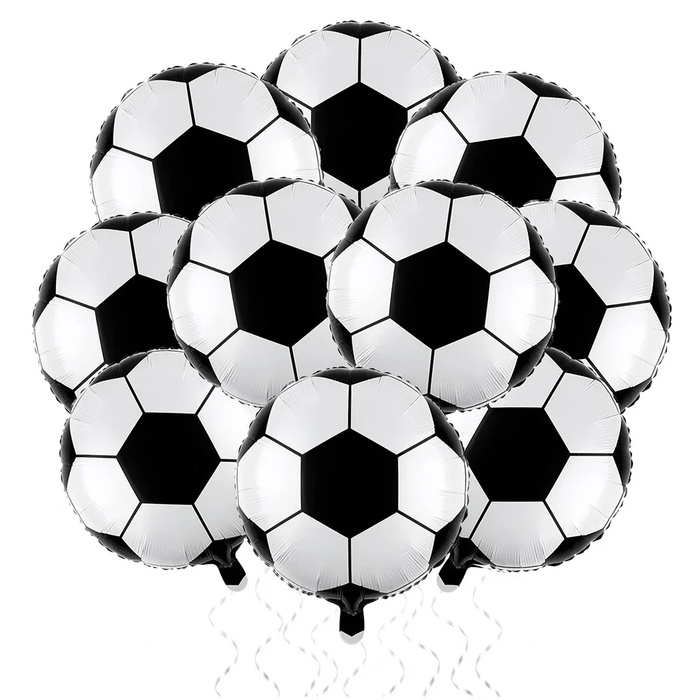 10 Stück 18-Zoll-Fußballballons, Fußball-Themen-Partydekoration, Aluminium-Fußballballons für Geburtstags-Sportveranstaltungen – Detail 1