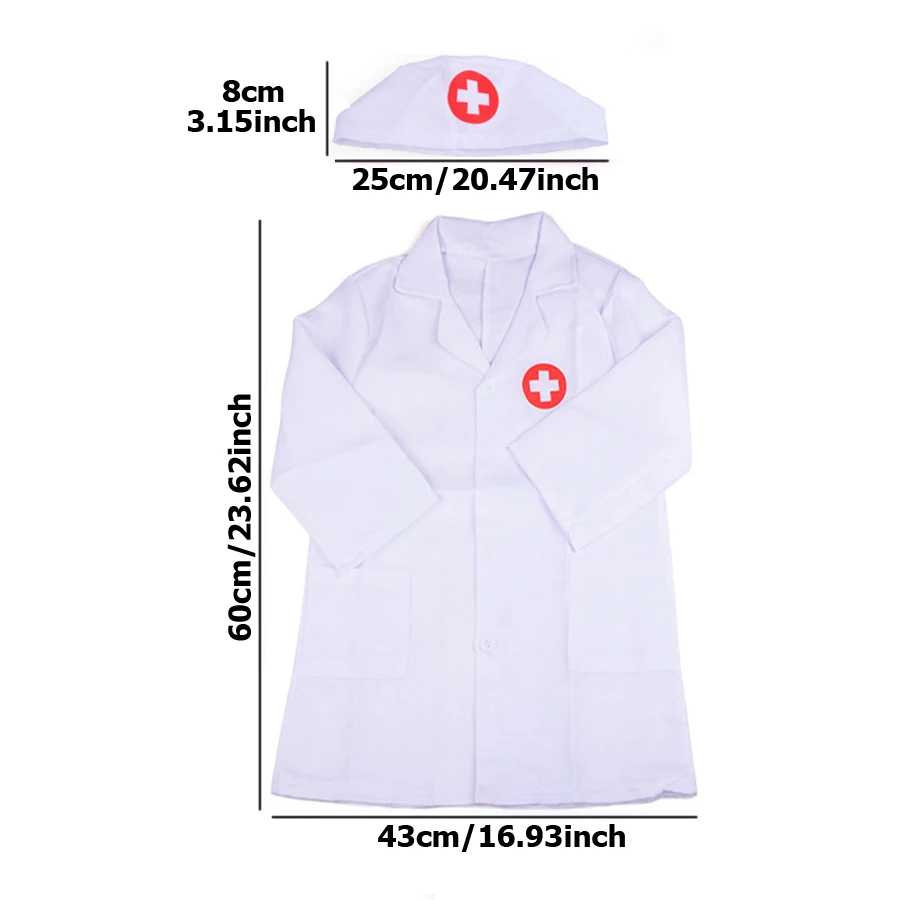 1 set bambini cosplay uniforme da dottore uniforme da infermiera bambini creativi finta giocattoli gioco di ruolo giocattoli da dottore regalo per i bambini