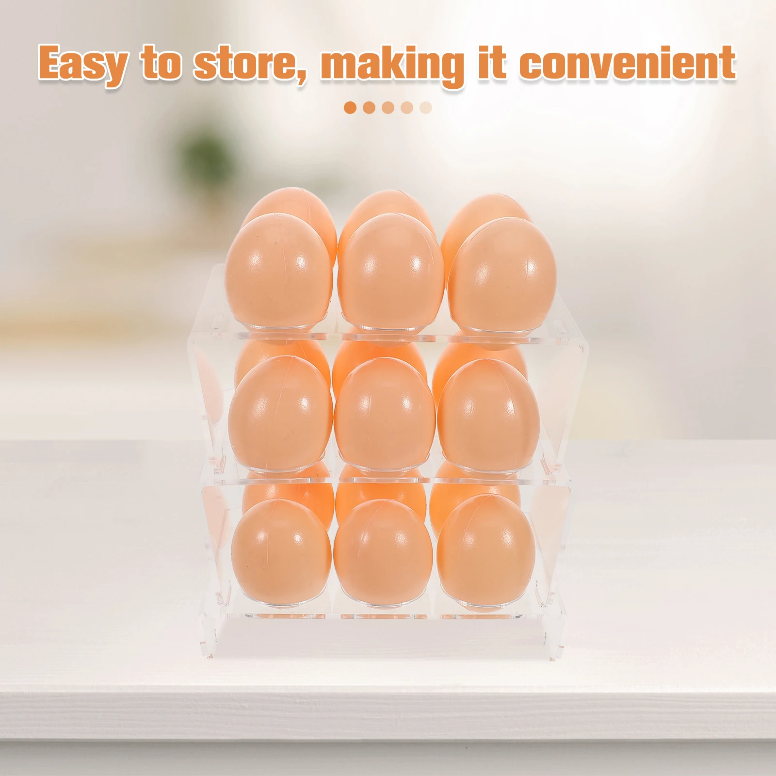 

Egg Storage Box Counter Holder Clear Acrylic Detachable Layer Container Tray