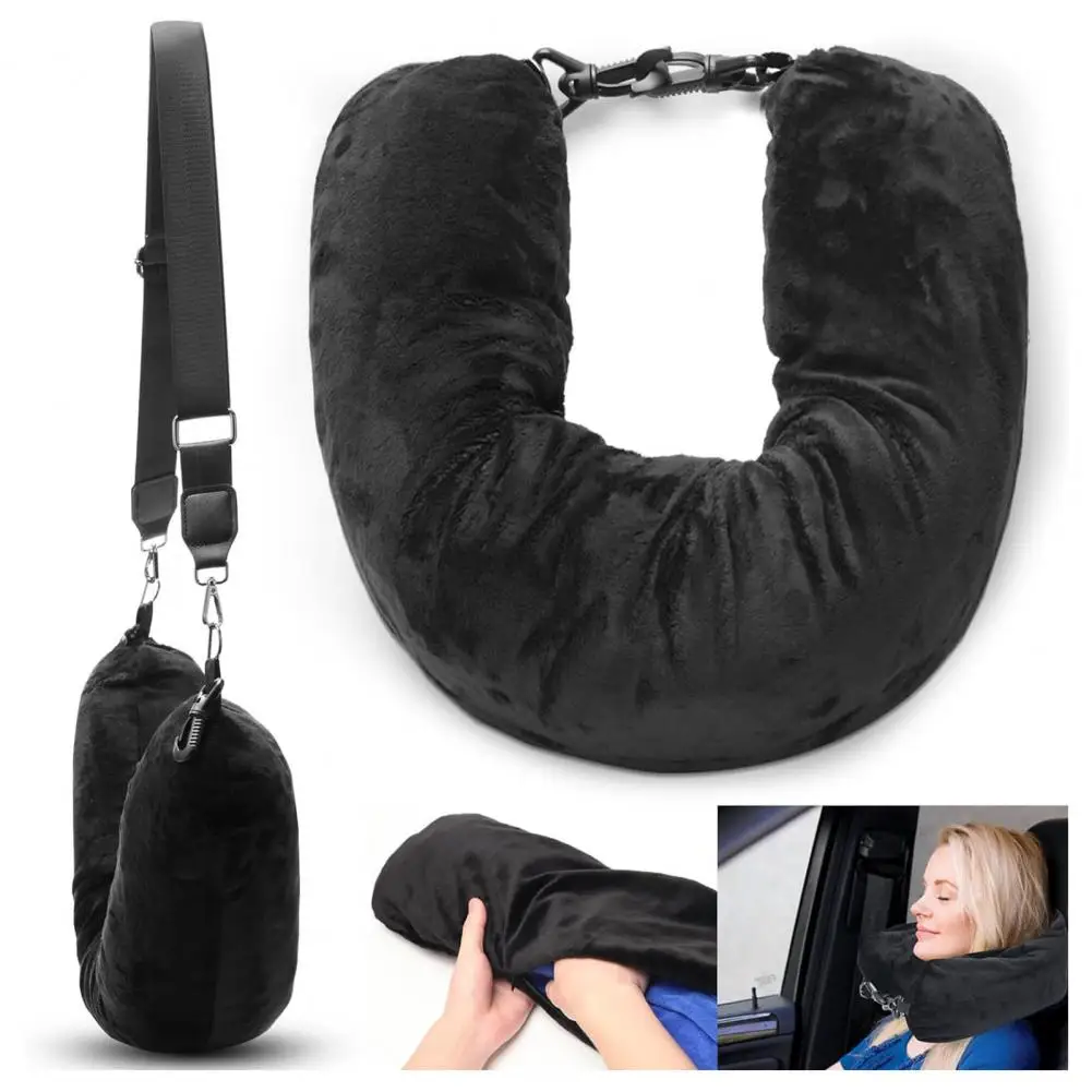 Travel Neck Pillow Self-filling Travel Pillow Portable Stuffable Neck Pillow for Travel with Refillable Support Cushion for Car