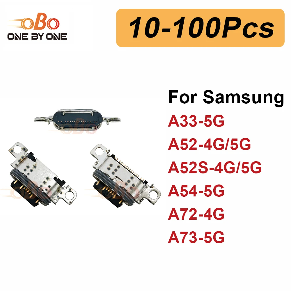 10-100 unidades de Conector de Carga USB para Samsung A52 A52s A72 4G A54 A33 A73 5G A336 A546 A736, Repuesto de Puerto de Carga