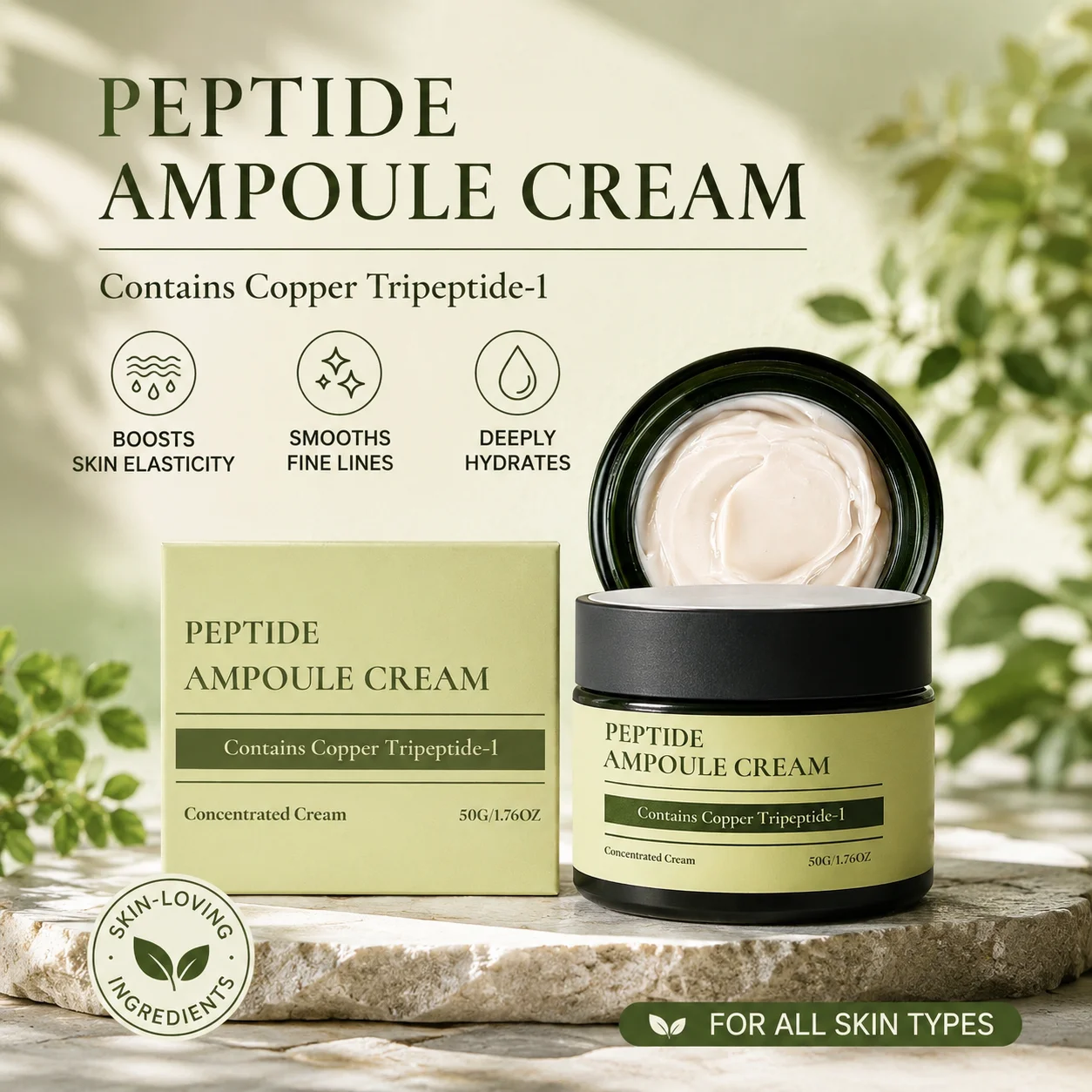 Crème au peptide de cuivre GHK-Cu, hydratation intense, raffermissante, lissante, renforce la barrière cutanée, anti-âge, soin de la peau coréen, hydratant 1