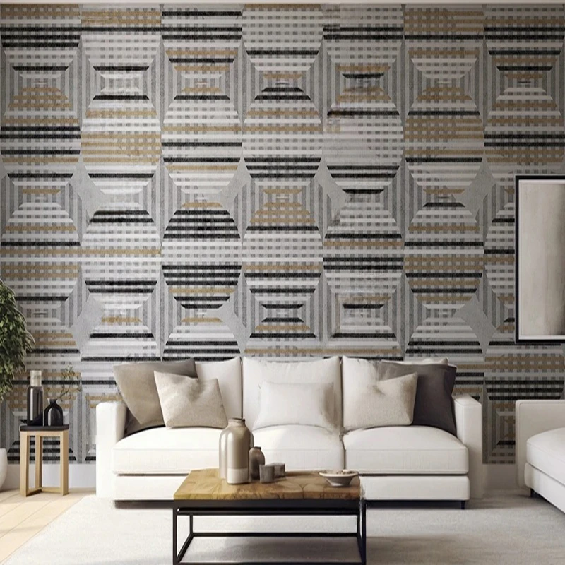 

Modern Abstract Geometric TV Sofa Decor Wallpaper Custom 3D Murals Wall Coverings for Living Room Office Hotel Background
