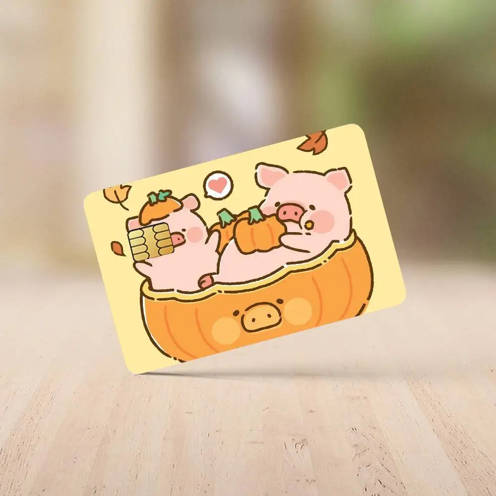 ملصقات بطاقات الائتمان الكرتونية لولو ذا بيجي لحافلة البنك مترو 4 قطع غطاء فيلم هدية