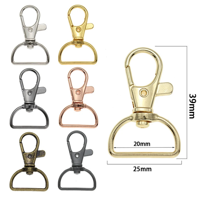 

10 шт., 7 цветов, 20 мм, металлические поворотные застежки-омары, зажимы из цинкового сплава, крючки для сумки, ремешок, брелок, аксессуары для изготовления ювелирных изделий, оптом
