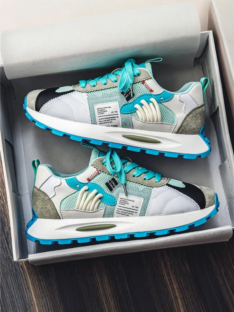 Men's Casual Sports Shoes 2026 New Autumn Lightweight Thick Bottom Fashionable All-Match Leisure Board Shoes round Toe Rubber...