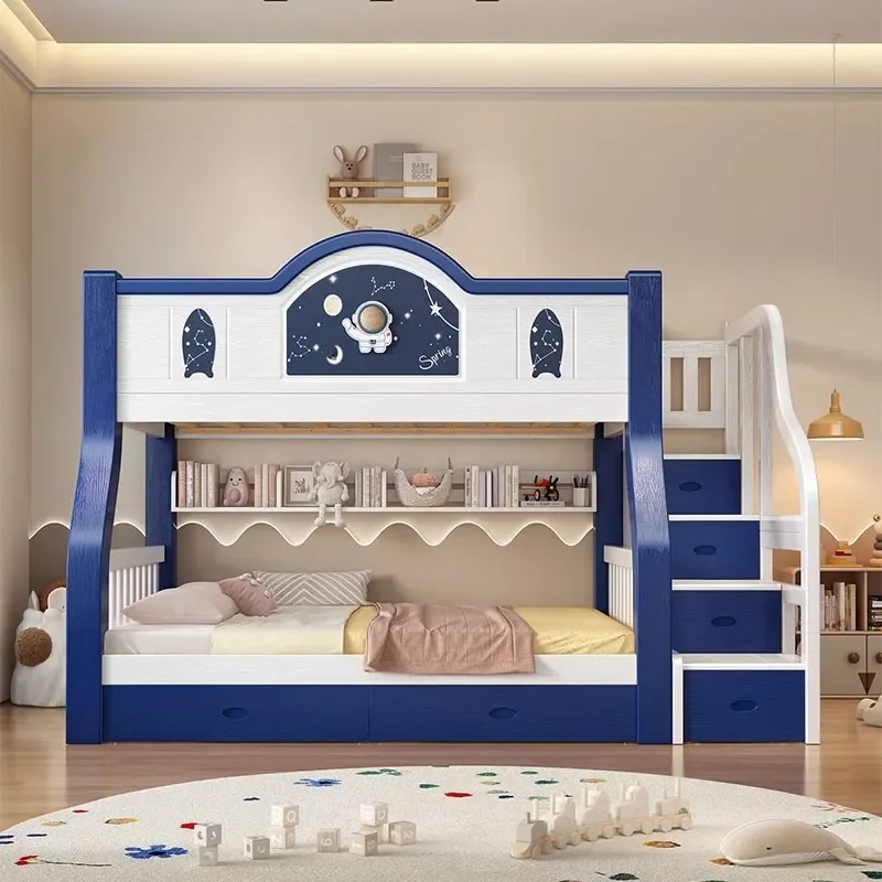 for All Solid Wood Bunk Beds Upper and Lower Two Layer Wooden Bed for Small Apartment Adult High Low Bed for Children Mother