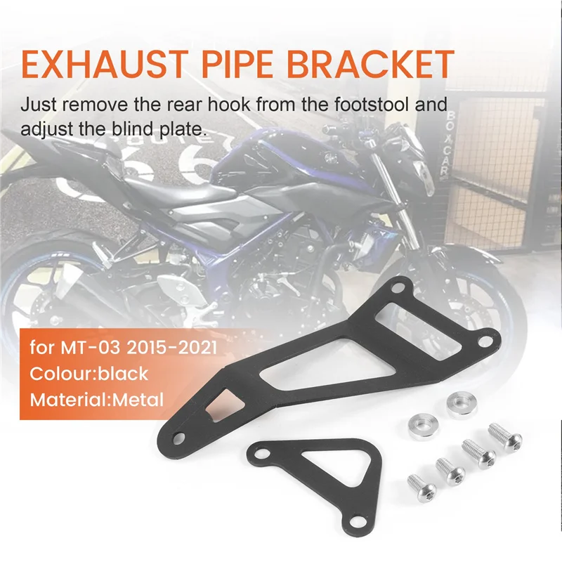

A77Q-Motorcycle Rear Pedal Modified Exhaust Bracket For MT-03 YZF R25 R3 2014-2021Exhaust Bracket