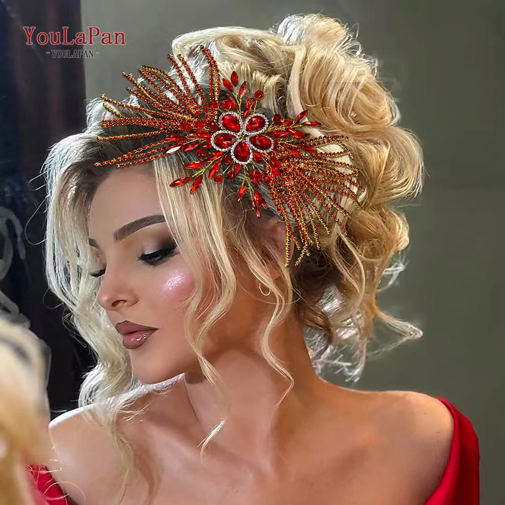 

YouLaPan Bridal Rhinestone Hair Comb Bridesmaid Bride Headdress Fashion Headwear Crystal Headpiece Wedding Hair Ornaments HP867