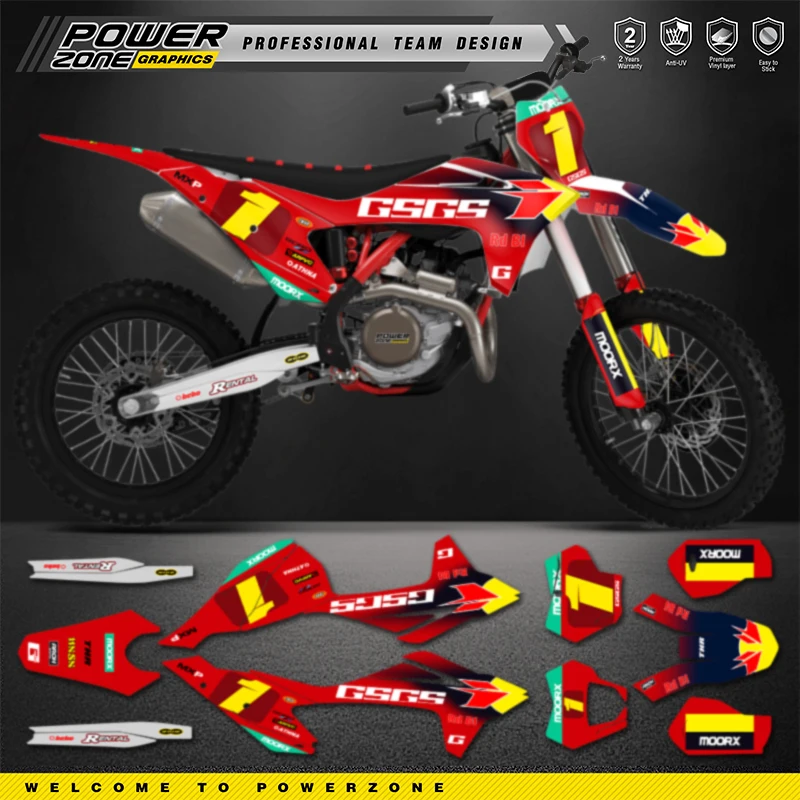 PowerZone Custom Team Graphics Backgrounds Decals For 3M Stickers Kit For GASGAS EC MC 2021 2022 2023 41