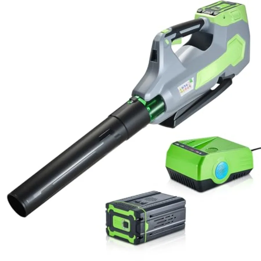 

60V Cordless Leaf Blower with Brushless Motor, 650 CFM/125 MPH, Battery Powered Electric Leaf Blowers for Lawn Care with 5Ah Ba
