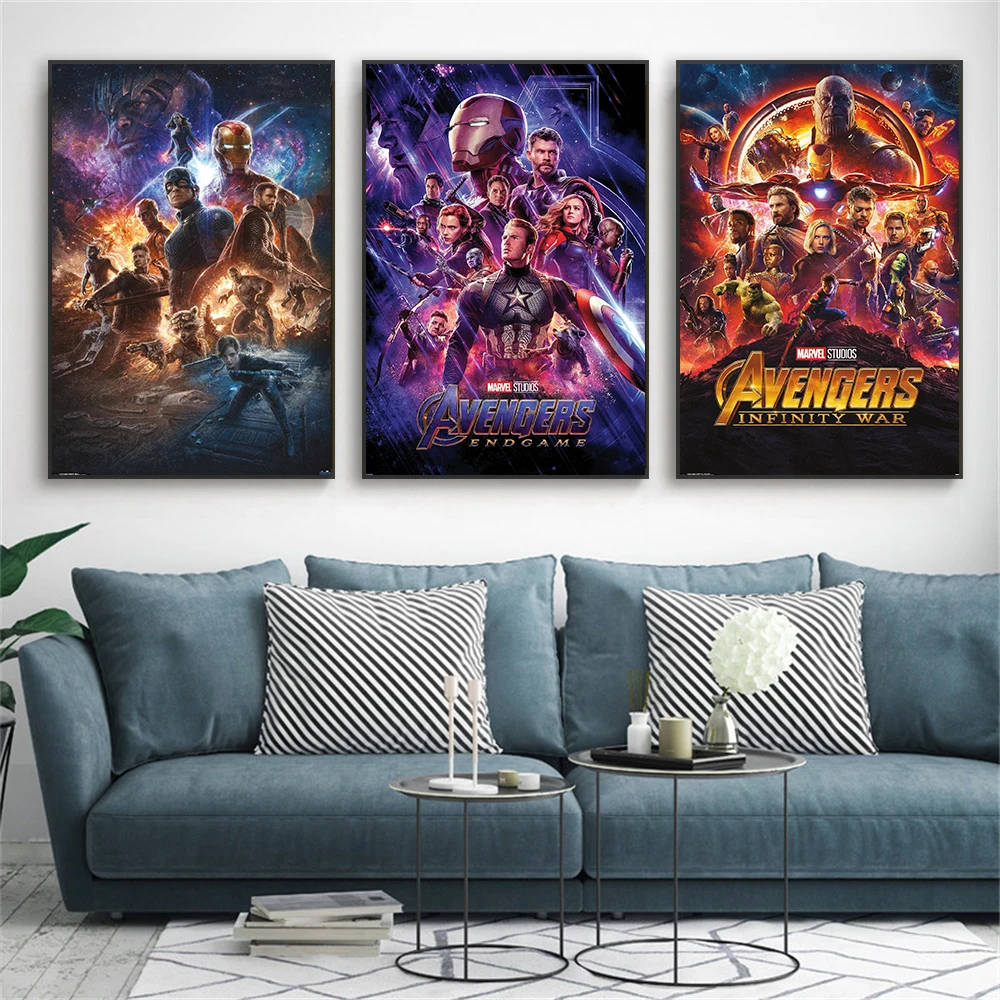 Винтажные Мстители: финал, принты Диснея, мотивационный фильм, настенный плакат, Картина на холсте, Декор для дома, гостиной