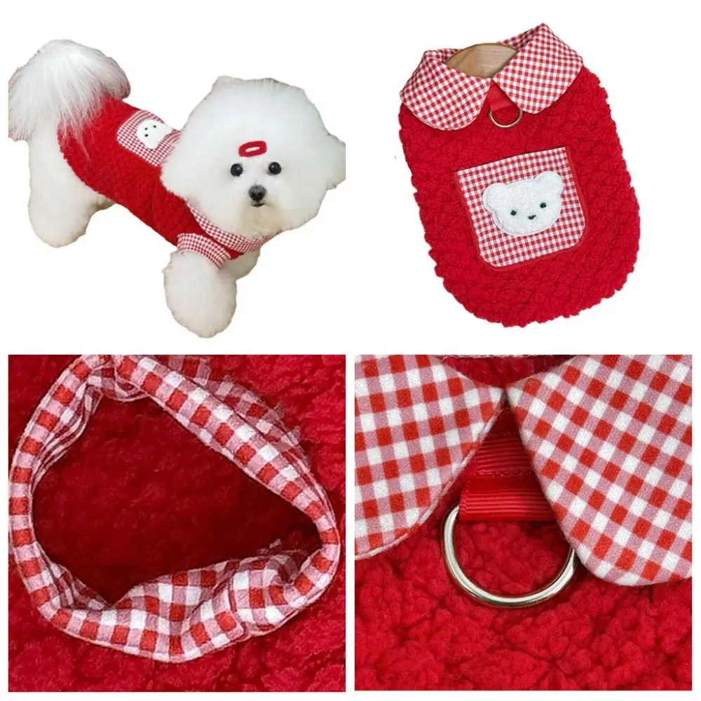 New With Traction Buckle Dog Clothes Thickened Comfortable Fleece-Lined Vest Warm Pet Apparel Small Dogs