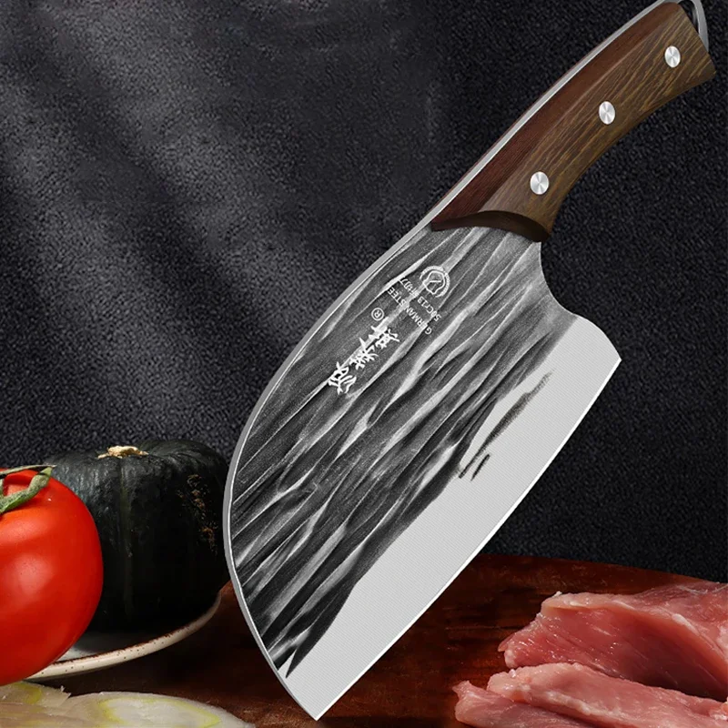 Kitchen knife Household hand forged kitchen knife, stainless steel solid wood handle, cutting, slicing, chopping, chopping knife