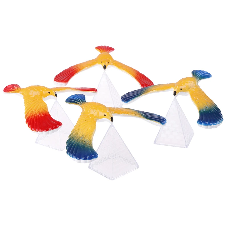 1Set Balancing Bird + Pyramid Novelty Amazing Balance Eagle Bird Toy Magic Maintain Balance Home Office Fun Learning Gag Toy