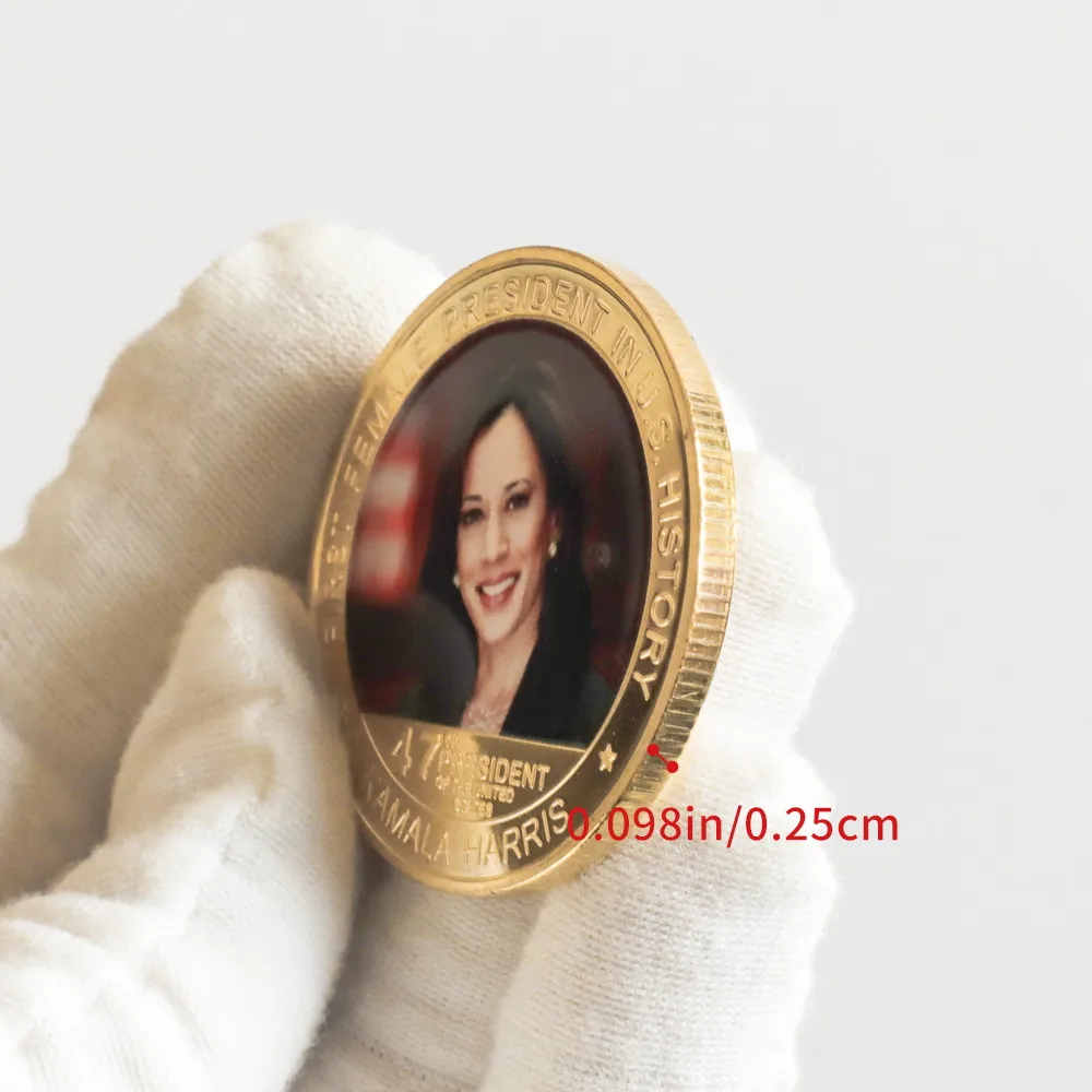 5pcs Kamala Harris Commemorative Coins Set Presidential Campaign Collectible Coins US First Woman Vice President Medals Gifts
