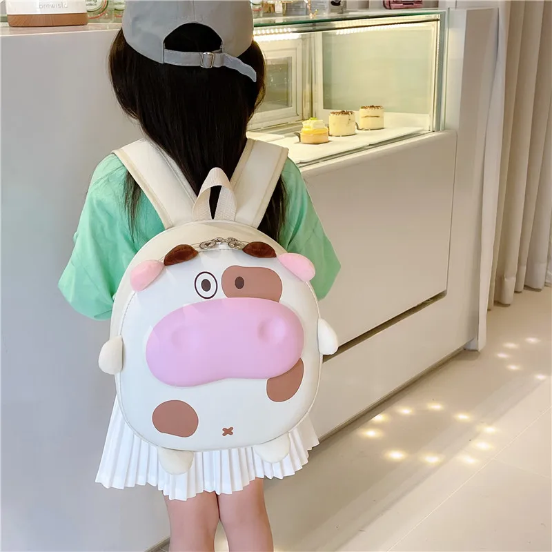 New Hard Shell Bag, Stylish, Cute and Cute Cow Children's Backpack, Korean Version, Trendy Kindergarten Student Backpack