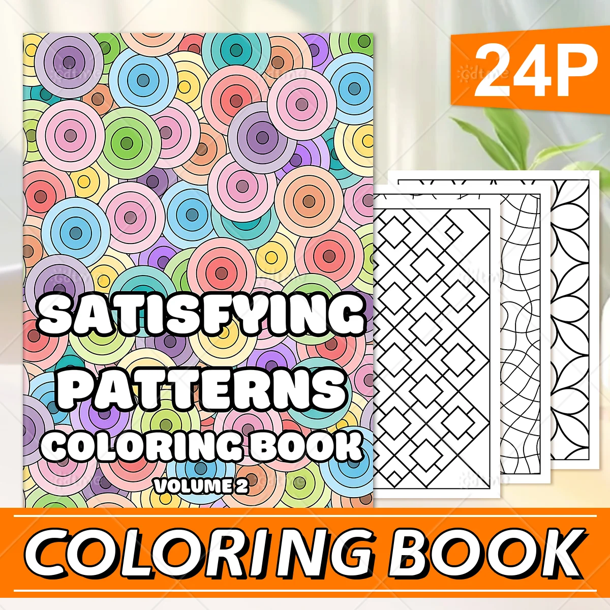 SATISFYING PATTERNS Bold-easy Patterns Coloring Book for Adults Cute Drawing Book Perfect Gift for Party and Birthday