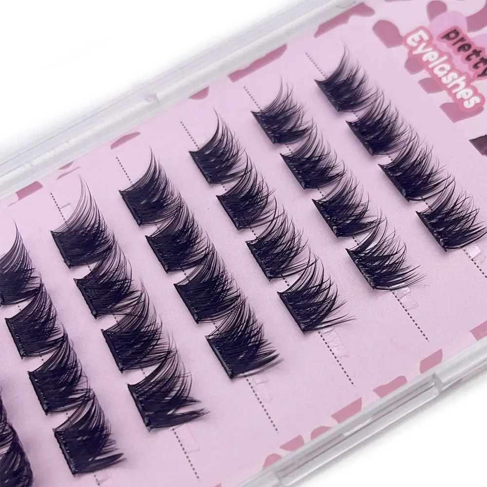 Clusters de cílios autoadesivos autoadesivos, sem necessidade de cola, prensa em cílios naturais finos, reutilizáveis, pré-colados