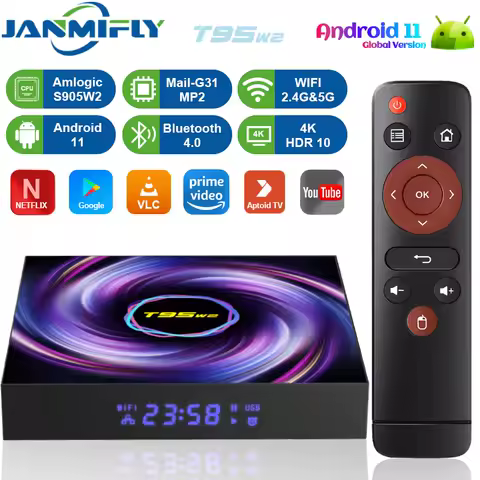 T95 W2 Amlogic S905W2 TV BOX Android11 HD 4K Dual WIFI Smart Video Player ROM 16GB 32GB 64GB BT4.0 Set Top Box
