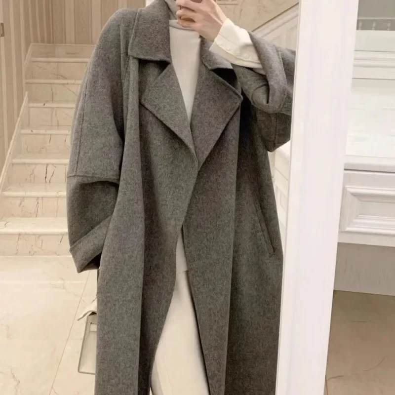 

Cashmere coat feeling autumn and winter women's clothing 2023 new double-sided women's medium and long woolen coat delivery