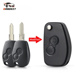 Dandkey Modified Flip Remote Car Key Shell Case 2 Buttons For Renault Duster Modus Clio 3 Twingo DACIA Logan Sandero Kangoo