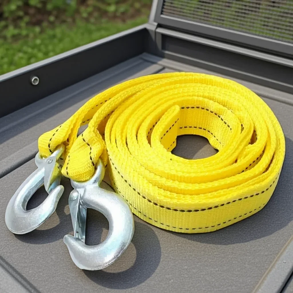Car Tow Cable  Off Road Design Tow Strap Hooks Included Automobile Grade Towing Pull Rope Trailer Use