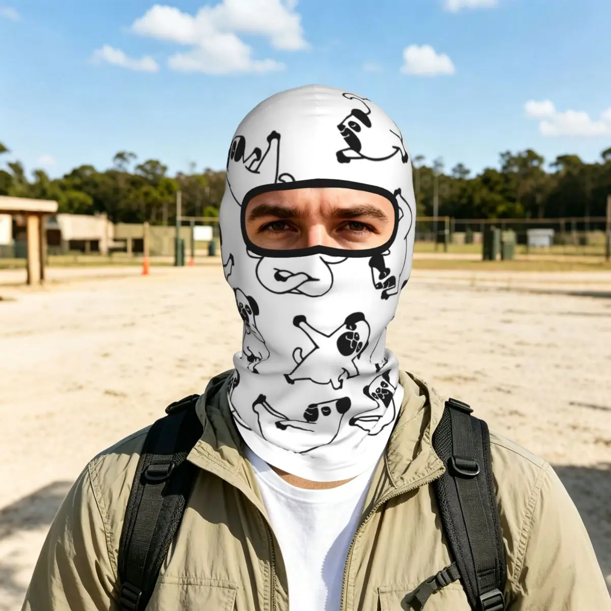 Yoga Pug Breathable Thin Balaclava Full Face Mask Sun Protection Neck Gaiter For Motorcycle Fishing Outdoor
