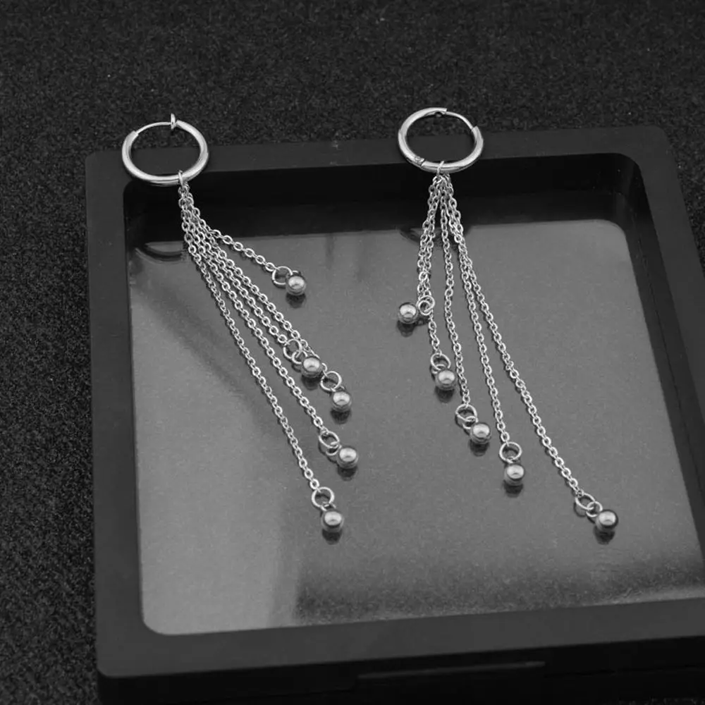 Wear Temperament Fashion Design Long Chain Party Gift Korean Style Earring Women Ear Clip K-pop Ear Cuff Men Stud Earring