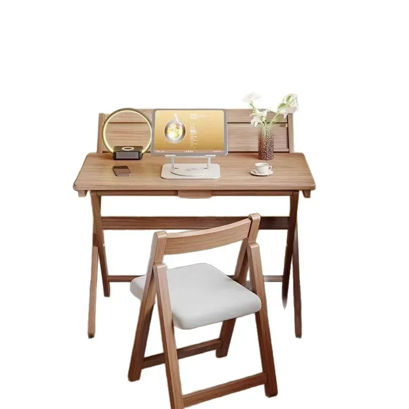 

Solid wood folding desk, small bedside study table in the bedroom, simple