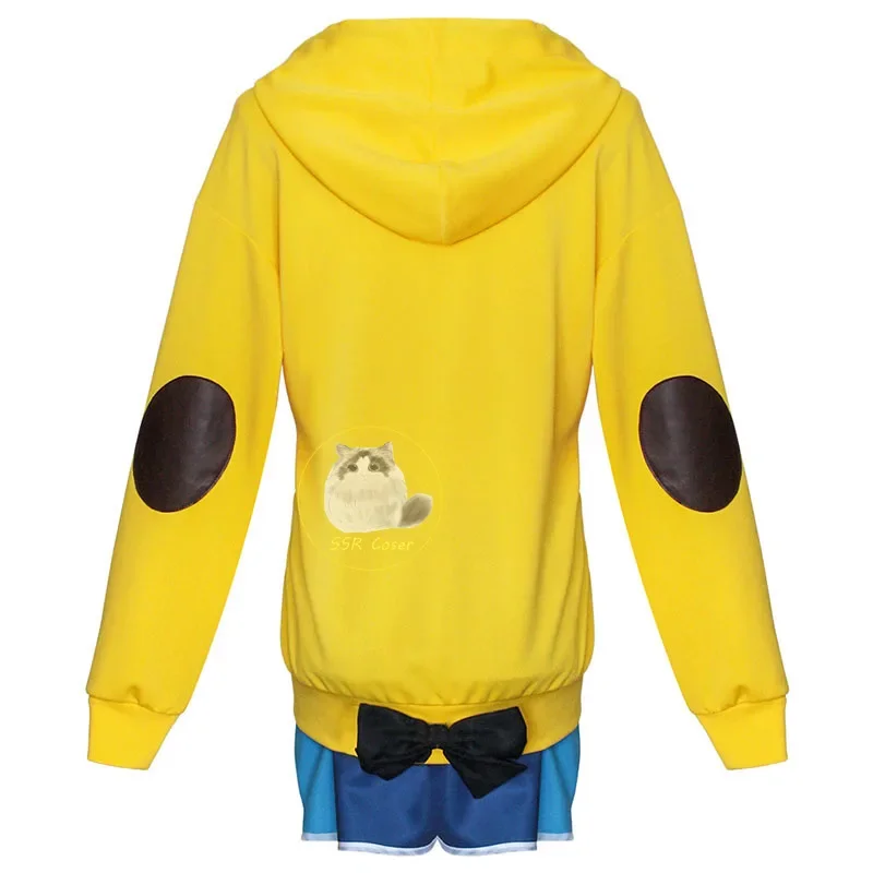 Anime Ohto Ai Cosplay Wonder Egg Priority Cosplay Costumes Hoodie Yellow Sunflower Pullover Sweatshirt Shorts Wig Hairpin Women