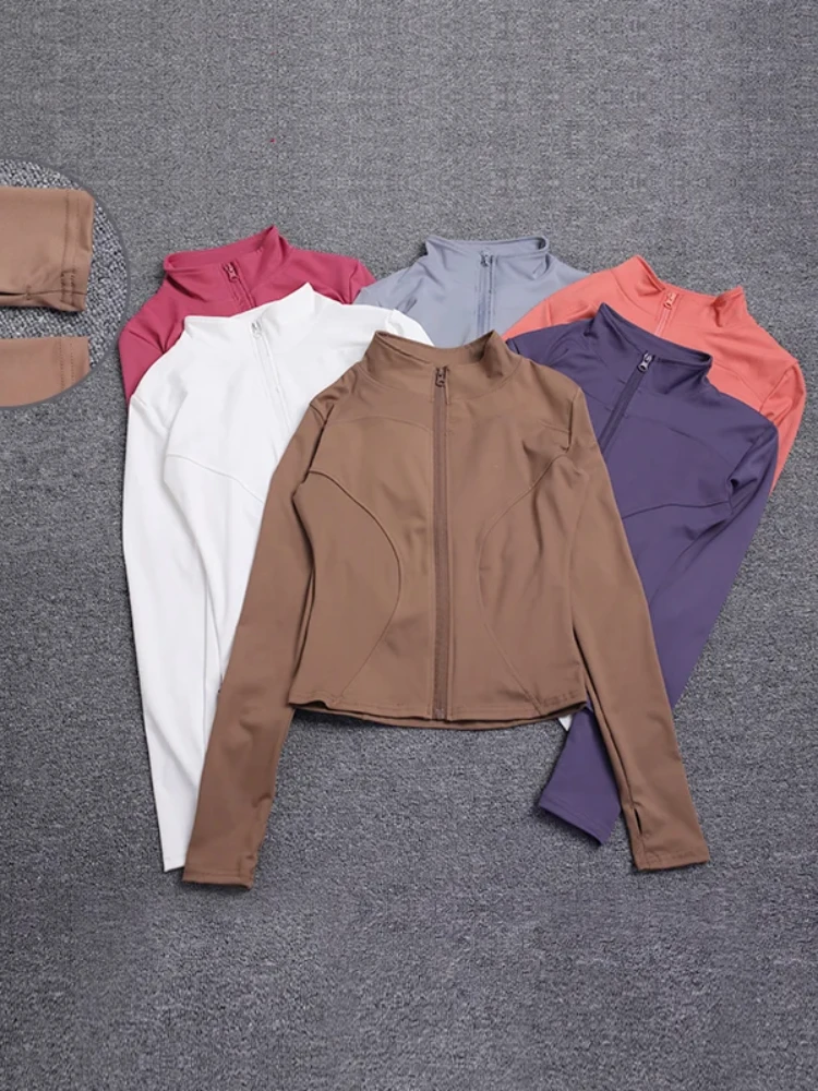 Dámská sportovní bunda, tílko na jógu, kostým s dlouhým rukávem, tričko s kapucí, cvičební kabát, oblečení do posilovny, sportovní oblečení, léto 2025 - náhled 2