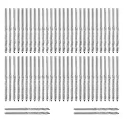 30 Pairs Left&Right Hand Thread Lag Screws for 1/8 inch Cable Railing Stair DeCk Railing for Wood Post Lag Screw Swage S