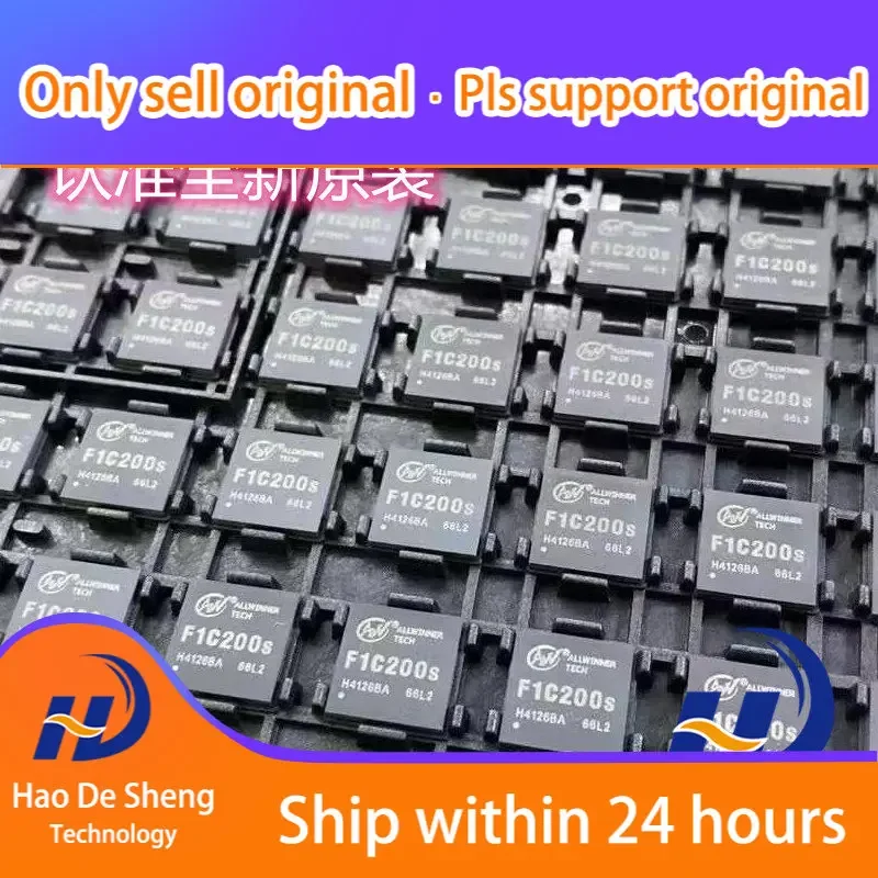 10PCS/LOT  F1C200S QFN88 FIC200S Look the game-boy chip 1080P High definition multimedia processors，Active Components